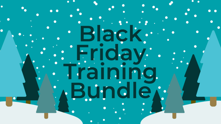 snowy image with text black friday training bundle