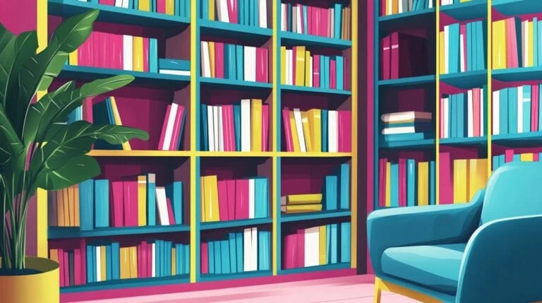 Library bookshelves with an arm chair