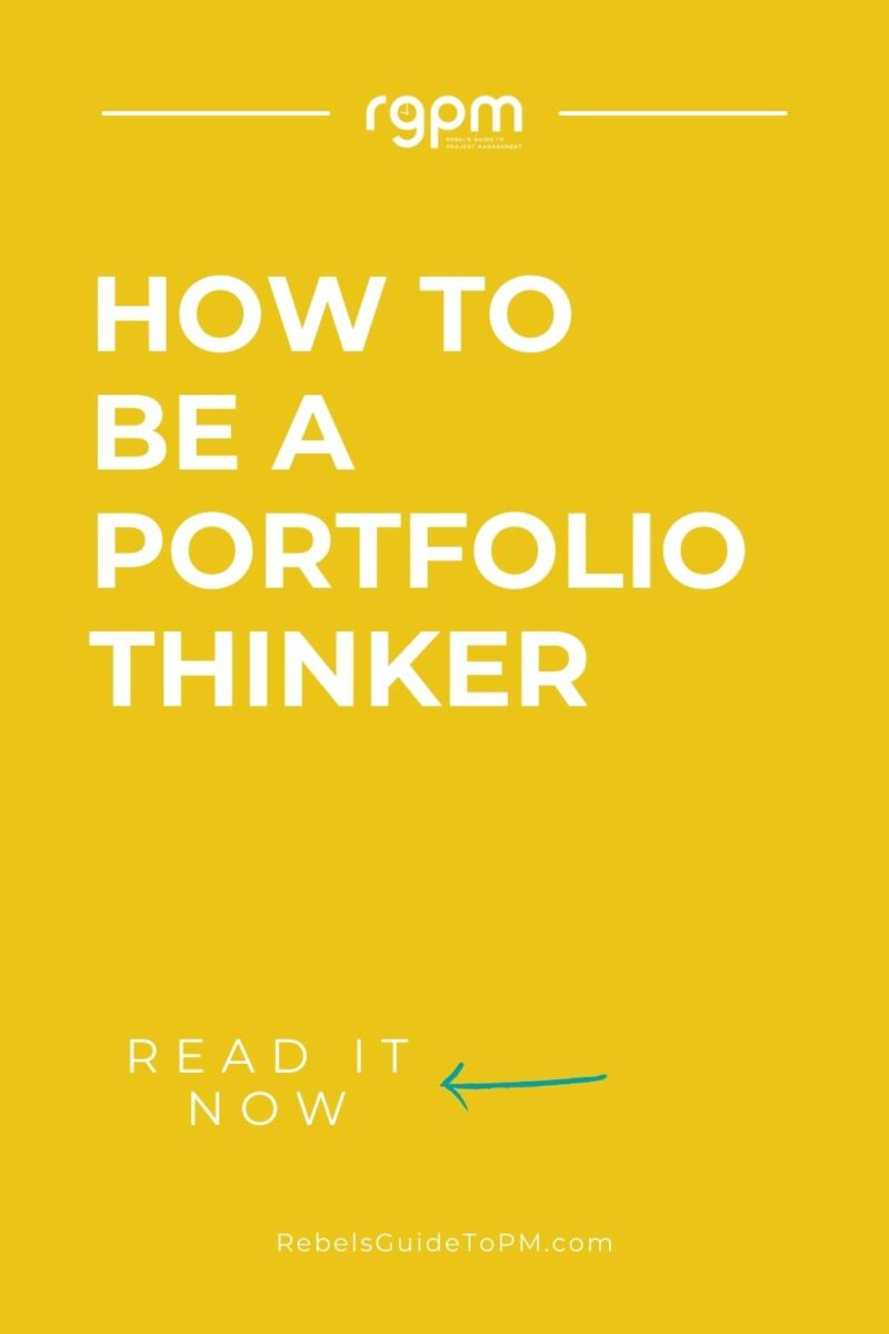 pin image with text: how to be a portfolio thinker