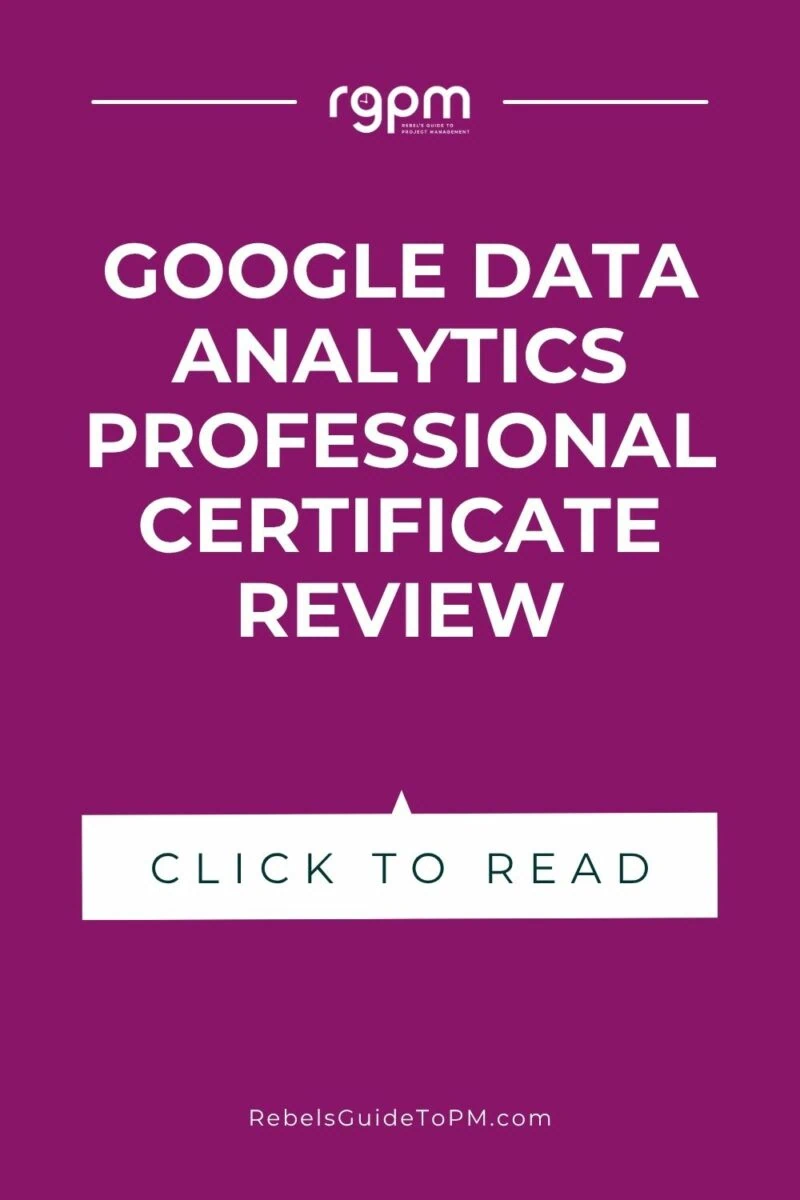 pin image with text: google data analytics professional certificate review