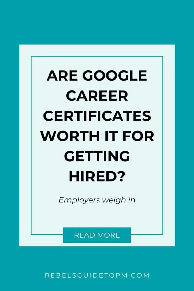 pin image with text: are google career certificates worth it for getting hired? employers weigh in