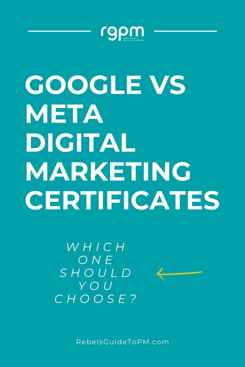 pin image with text: google vs meta digital marketing certificates