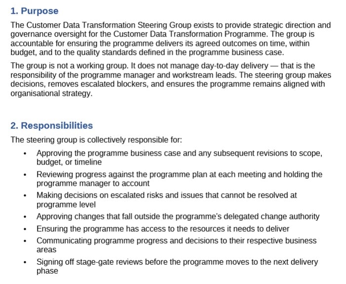 Terms of reference examples: what good ones actually look like 2 screenshot of terms of reference text
