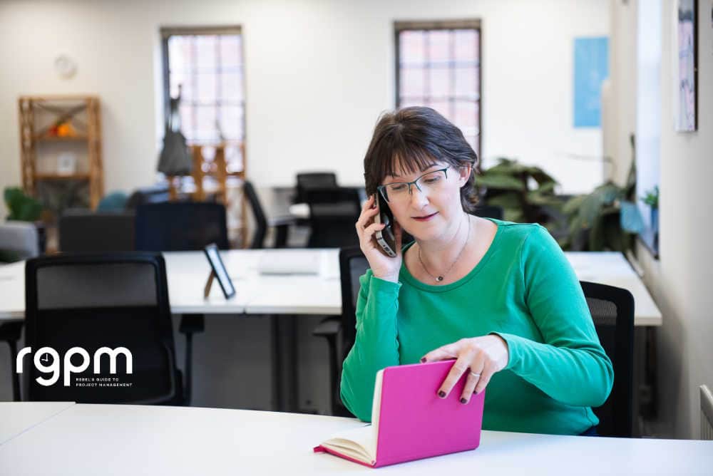 Elizabeth with pink notebook